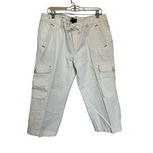 Polo Ralph Lauren Women's White Cargo Pants Capri Size 16 Vintage Y2K